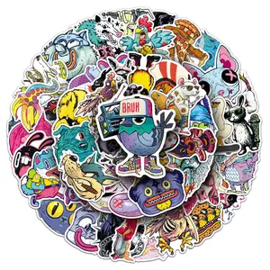 100 pcs two sets of repeat trend interest animal graffiti personality cartoon stickers glass laptop computer creative stickers