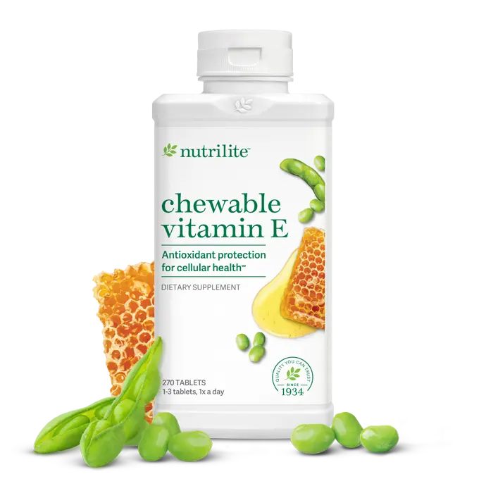 Nutrilite Chewable Vitamin E Tablets 270 Count Antioxidant Supplement for Daily Wellness Support with Lecithin for Enhanced Absorption - Healthcare, Dietary