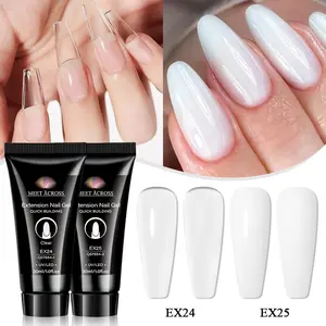 2pcs Nail Extension Gel Set, Poly Gel Nail Extension UV Gel Acrylic Nails Extension, Semi-permanent Hard Fiber Gel for Girls Nail Care, Perfect DIY Starter Set for Girls, Polygel Nails