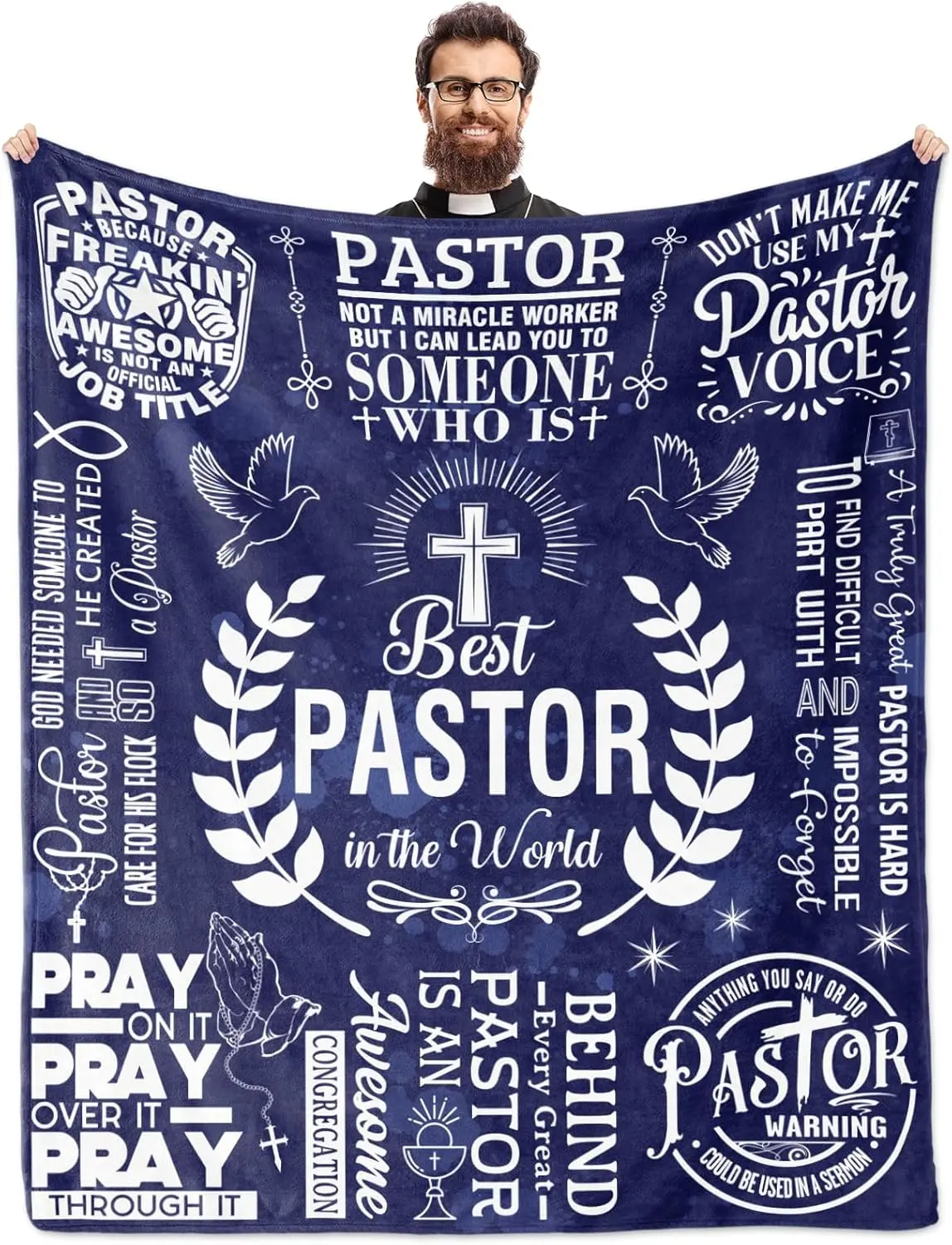 Pastor Appreciation Gifts, Pastor Gifts For Men, Gifts For Pastor Blanket 60"x50", Gifts for Pastor Appreciation Day, Christian Gifts For Men, Religious Gifts, Pastor Gift Ideas For Birthday Christmas