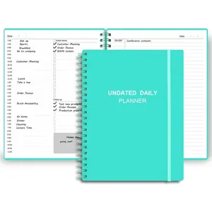 Undated Daily Planner - Undated Planner with Hourly Schedules, Action Items and Follow-up, A4 Daily Organizer Notebook to Increase Productivity, Appointment Book for Time Management, 8.5 x 11 Inch