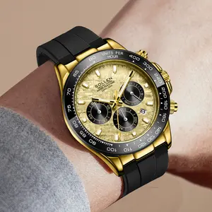 [SOLLEN] Luxury Men's Multifunction Quartz Watch – Large Dial Day/Date Display, 24-Hour Chronograph, Water-Resistant Silicone Strap, Modern Sport Design | Premium Gift for Boyfriend, Husband, Christmas, Valentine’s Day, Father’s Day & Anniversaries – 713