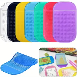 7pcs Anti-Slip Sticky Silicone Mat, Beading Plates Mat, Washable Silicone Mat, for Diamond Painting, DIY Art Tools Tray Holder, 5D Diamond Embroidery Tool Accessories, DIY Diamond Painting Supplies Art Supplies