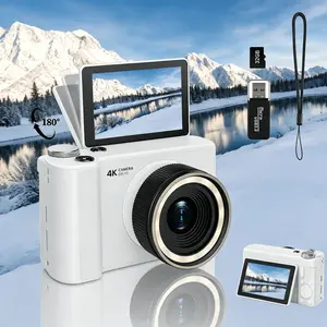 Digital Camera for Photography, Y2K Foldable Screen Portable Vlogging Camera with 32GB SD Card, Wrist Strap, Self Timer, 16X Digital Zoom, Ideal Gift for Girls, Boys Teenagers, and Beginners, Birthday Christmas Gift