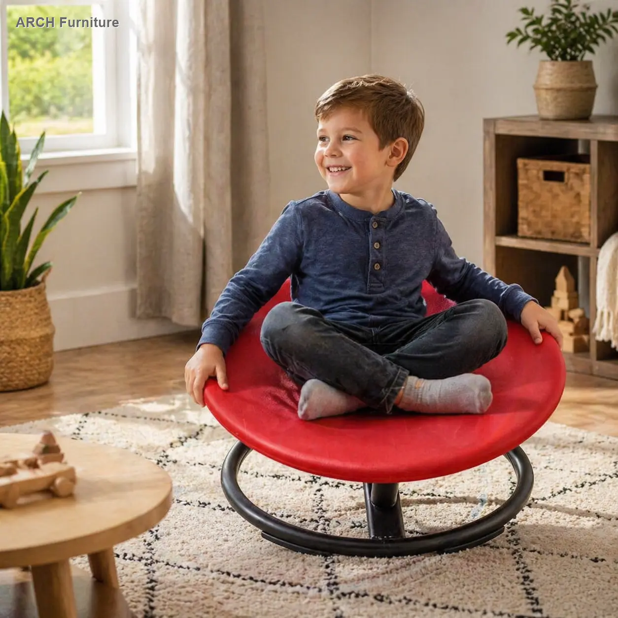 Kids Sensory Spinning Swivel Chair - 200lb Capacity Environmental PP Children's Furniture, Sensory Products for Autistic Kids, Body Coordination Training & Balance Boost, Autistic Sensory Products