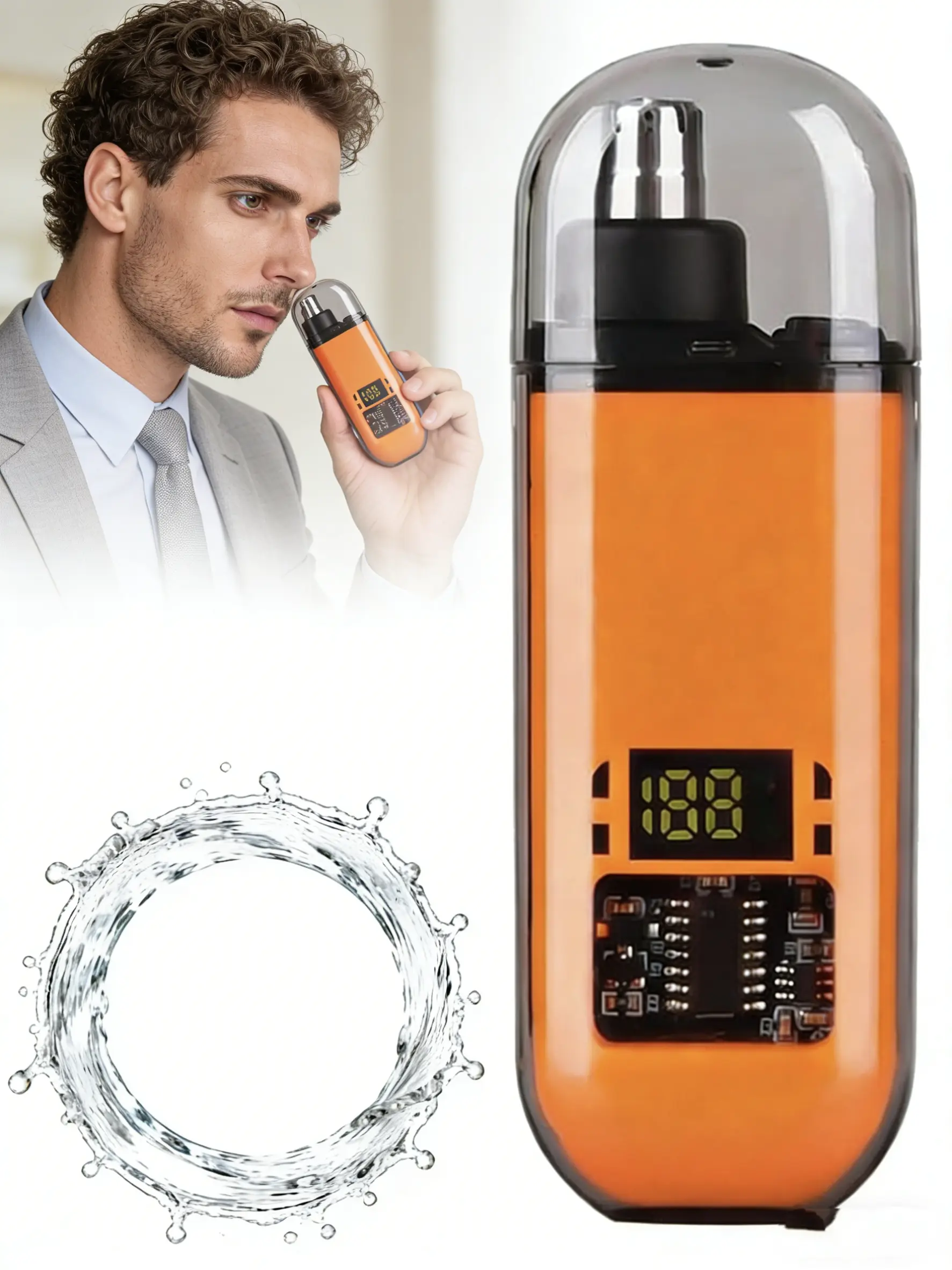 Nose Hair Trimmer for Men Women, Rechargeable Trimmet, Painless Eyebrow Facial Hair Shaver, LED Display Nose Clipper, Waterproof Dual Edge Blades Clipper for Easy Cleaning