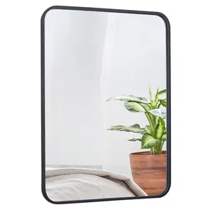 SuperDeal Bathroom Rectangular Mirror Wall Mount Black Metal Frame 22 x 30" | 24 X 36"