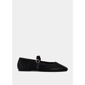 SHUSHOP Annabelle Women's Classic Flat Walking Shoes - Rubber-Soled, Buckle-Closure Casual Footwear