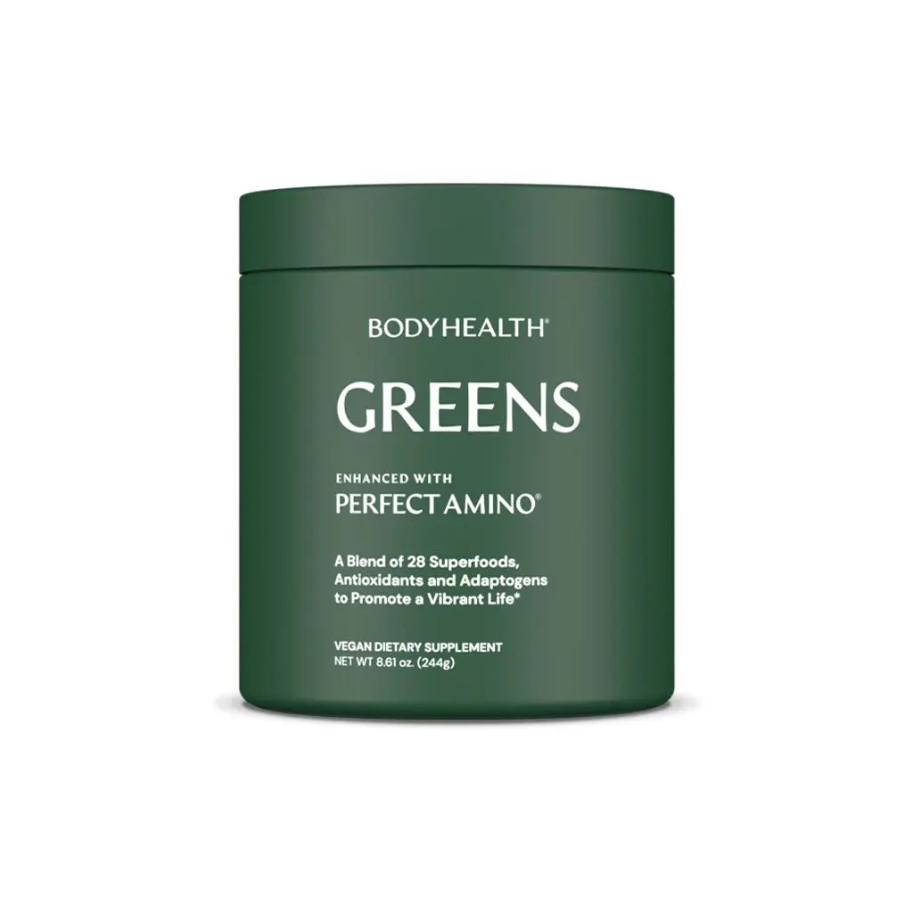 BODYHEALTH Greens with Perfect Amino - 26 Superfoods, Antioxidants, & Adaptogens for Optimum Performance & Vitality - Vegan, Gluten-Free, Dairy-Free Supplement - Healthcare, Dietary, Natural Wellness Boost, Gmo Free