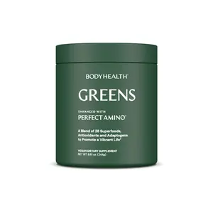 BODYHEALTH Greens with Perfect Amino - 26 Superfoods, Antioxidants, & Adaptogens for Optimum Performance & Vitality - Vegan, Gluten-Free, Dairy-Free Supplement - Healthcare, Dietary, Natural Wellness Boost, Gmo Free