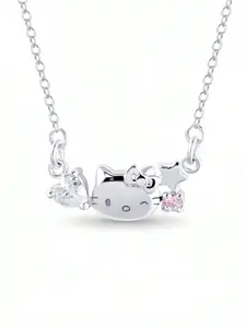 Kitty Cat Heart Necklace, Fresh Sweet Kitty Star Pendant Clavicle Chain, Cute Jewelry Accessory for Women & Girls