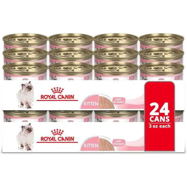 Royal Canin Feline Health Nutrition Kitten Loaf in Sauce Canned Cat Food, 3 oz can (Pack of 24)