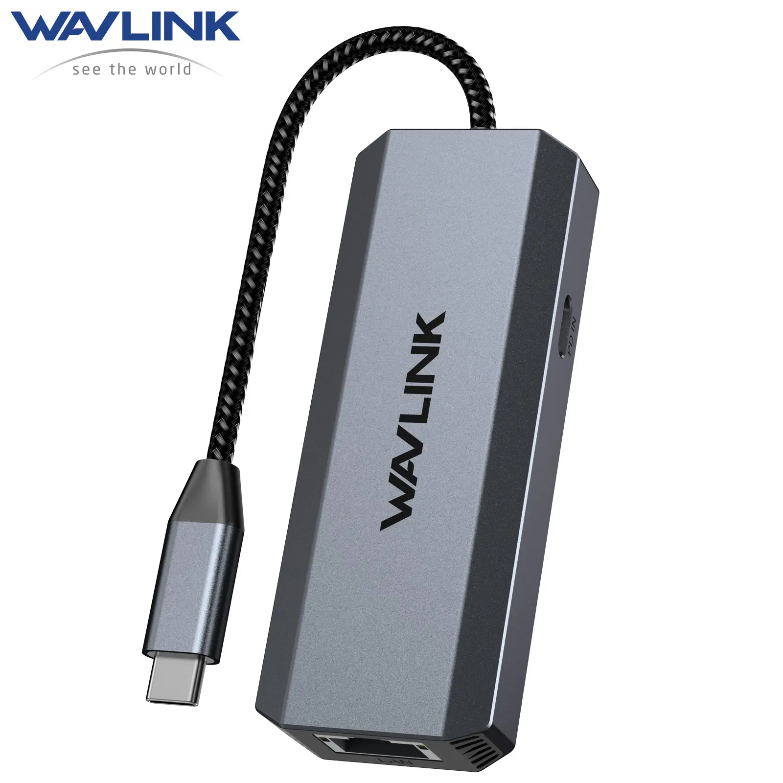 WAVLINK USB-C to Ethernet Adapter with 95W PD - 5Gbps High-Speed, Driver-Free Type-C to RJ45 Ethernet LAN Network Adapter Thunderbolt 5/4/3 Compatible for MacBook Pro/Air, iPad Pro, Dell XPS Type C Wired Durable