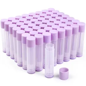 60PCS Lip Balm Tubes Empty 5.5ml (3/16 Oz) Clear Lip Balm Container Tubes BPA Free & Leak Free Refillable Bottles Organiser Tin Canister