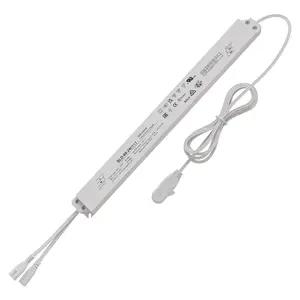 24V Adapter for Gondola Shelving Lights Fixture Converter kit Includes Mean-Well LED DriverUL Listed with in and Out Cable 110-240V to DC 24 Low Volt Total 80W, Play and Plug Simple to fit