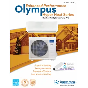 Olympus Hyper Heat Ductless Mini Split Air Conditioner and Heat Pump Air Handler