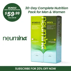 Neumina Women/Men's Daily Nutrition Packs for Liver Health Energy Production Bone & Nerve Function Stress Relief 30 Servings Made in USA