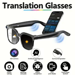 AI Smart Glasses M02S 8MP Camera Real Time Translation Bluetooth Calls for Travel Business Support Video Recording HD Photos Wearable