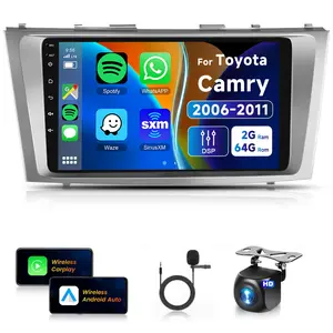 HiFi 2+64G for Toyota Camry 2006 2007 2008 2009 2010 2011 Android Car Radio Stereo, Wireless Carplay Android Auto 9" Touch Screen Bluetooth Car Audio Receiver GPS WiFi Backup Camera FM/RDS SWC