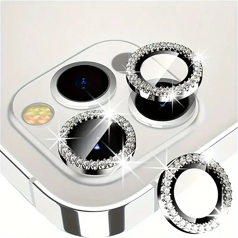 Sparkly! ! ! Diamond-Embedded Crystal Lens Protector foriPhone17/16 Pro Max, 16E/14/15/13,16 Plus-Scratch-Resistant,Wear-Resistant, Stylish Camera LensProtector.Compatible with iPhone17,16 Pro Max (DoesNot AffectNight Photography).