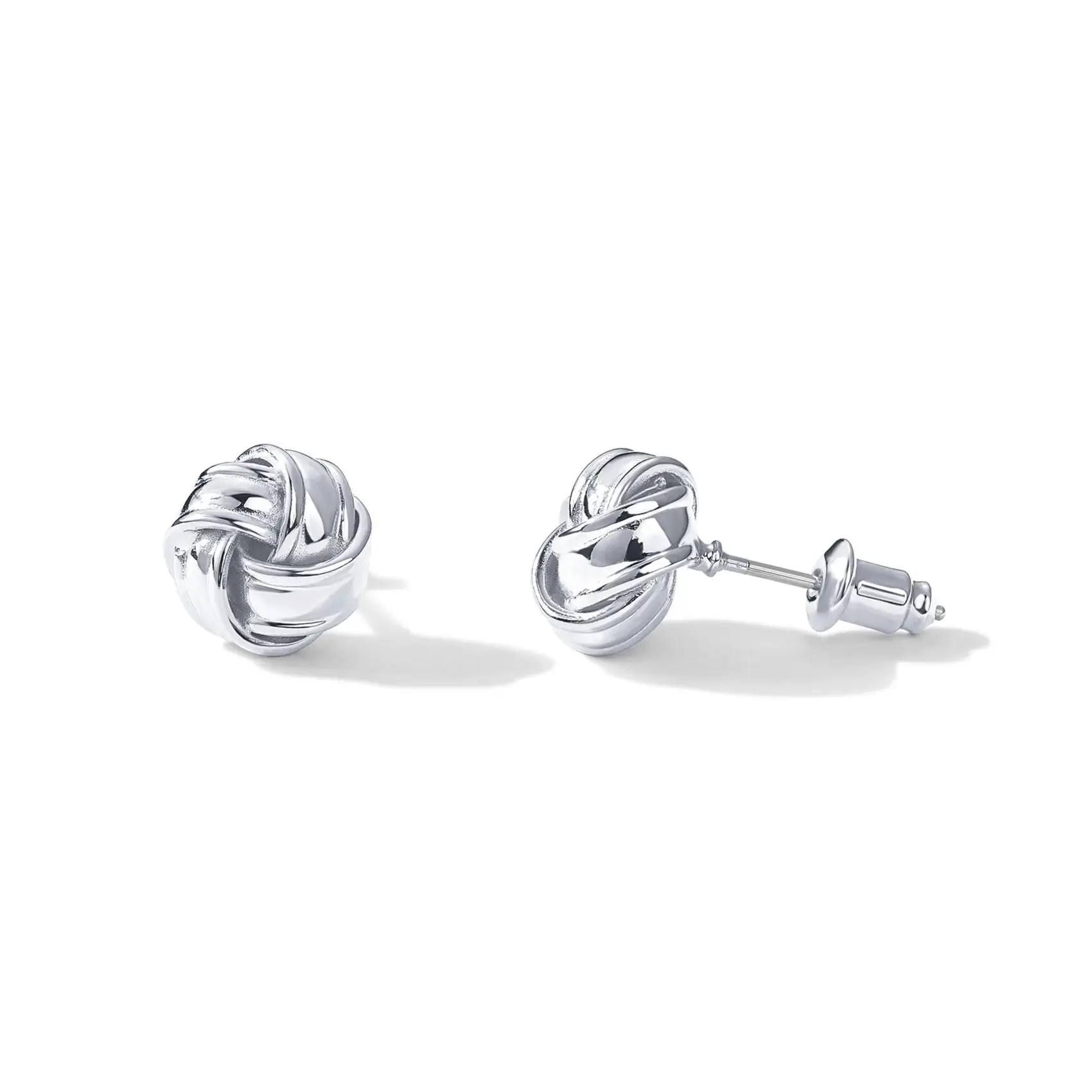 14K Gold Plated Sterling Silver Post Love Knot Stud Earrings - Gold Earrings for Women