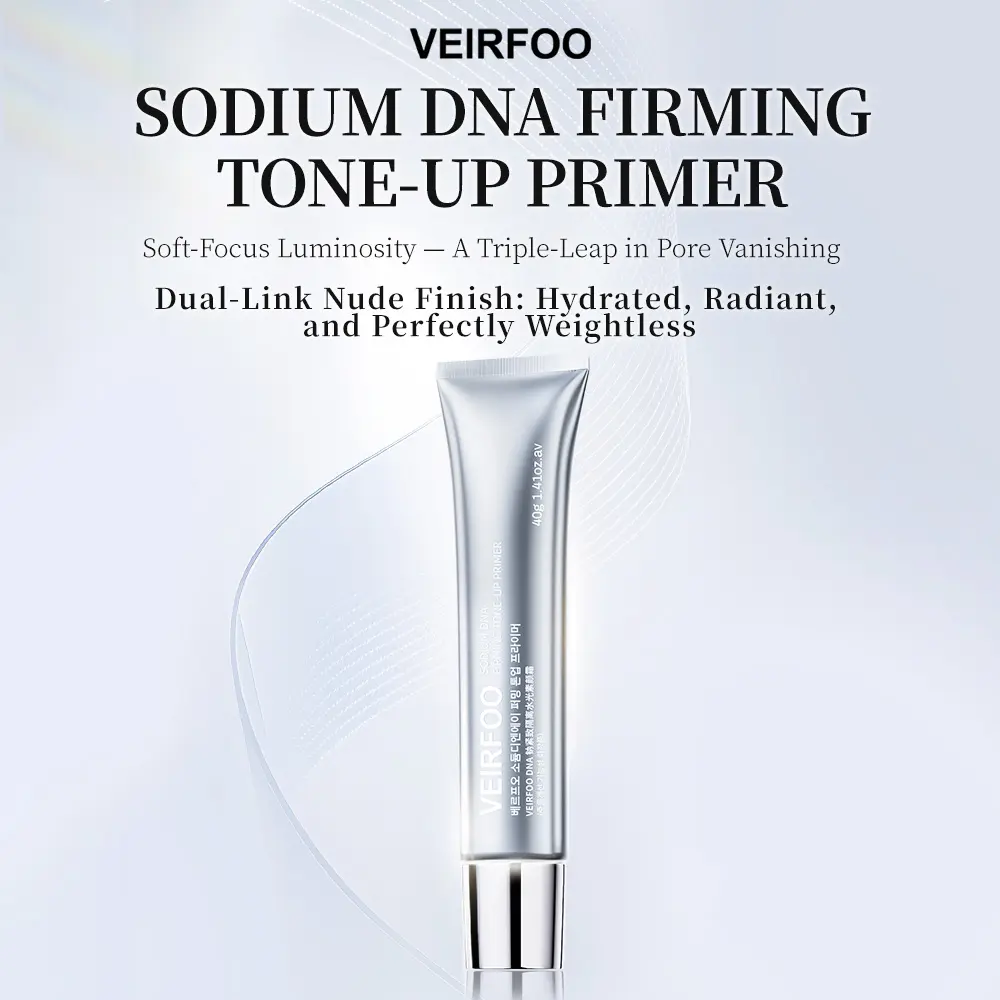 Korean Brands VEIRFOO Sodium DNA Firming Tone-Up Primer Soft-Focus Luminosity Dual-Link Nude Finish for Hydrated Radiant Skin