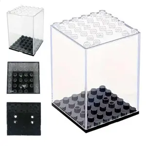Acrylic Stackable Display Cabinets Building Blocks Dustproof Multi-Tier Storage Boxes for Model Figures, Building Blocks & Miniature Collectible Figurines