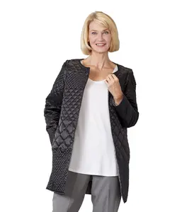 Women's Self Dressing Reversible Quilted Jacket with Detachable Sleeves