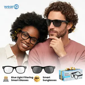 WeariQ AI Smart Audio Bluetooth Glasses:Blue Light Blocking+PolarizedLenses,Real-time AI Translation Supported, HD Calling&10H Music, Built-in Mic/Speakers, Wireless Smartglasses,For Sports&Travel,Digital Eye StrainRelief,Driving,Work