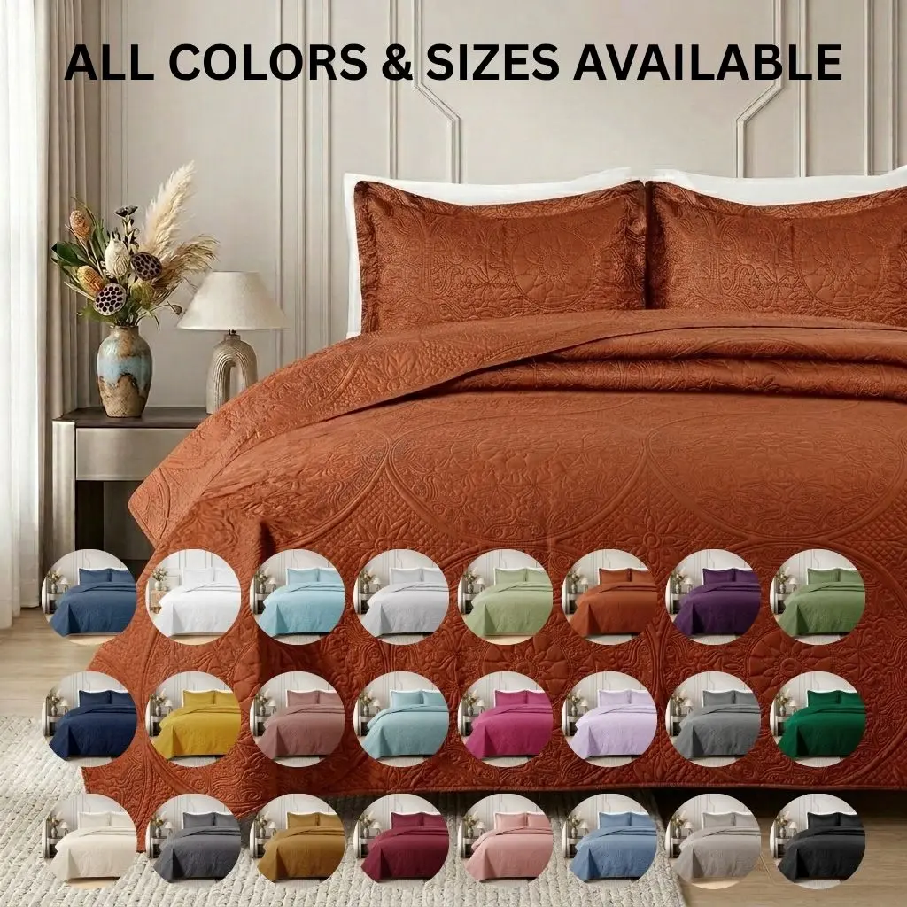 Ultra Soft Floral Quilt Bedding Set - All Season Botanical Bedspread Coverlet Set for Cottagecore Farmhouse Bedroom Decor