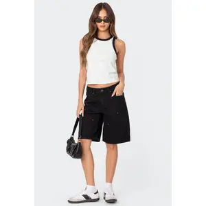 Jacqui Low Rise Denim Bermuda Shorts