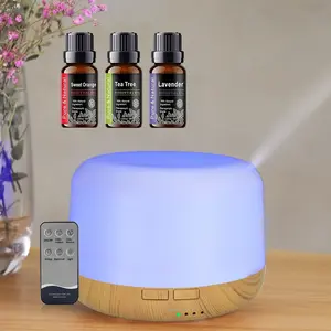 500ml Ultrasonic Aroma Cool Mist Humidifier - Quiet Portable Filterless Diffuser, Eco-Friendly PP Material, Remote Control, Color Lights, 3 Essential Oils Gift Set for Home, Bedroom, Christmas, Mom, Dad, Valentine, Mother’s Day