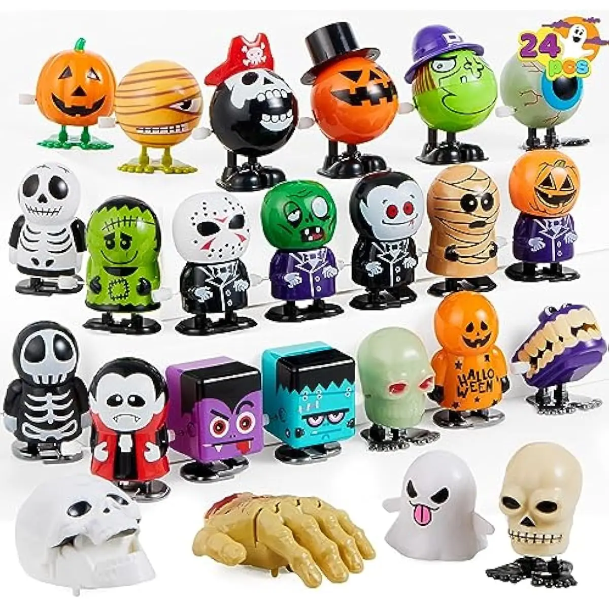 24 PCS Halloween Wind Up Toys for Kids Gifts, Wind Up Toys Bulk for Halloween Party Favors Goodie Bag Fillers, Student School Classroom Favors, Carnival Game Prizes