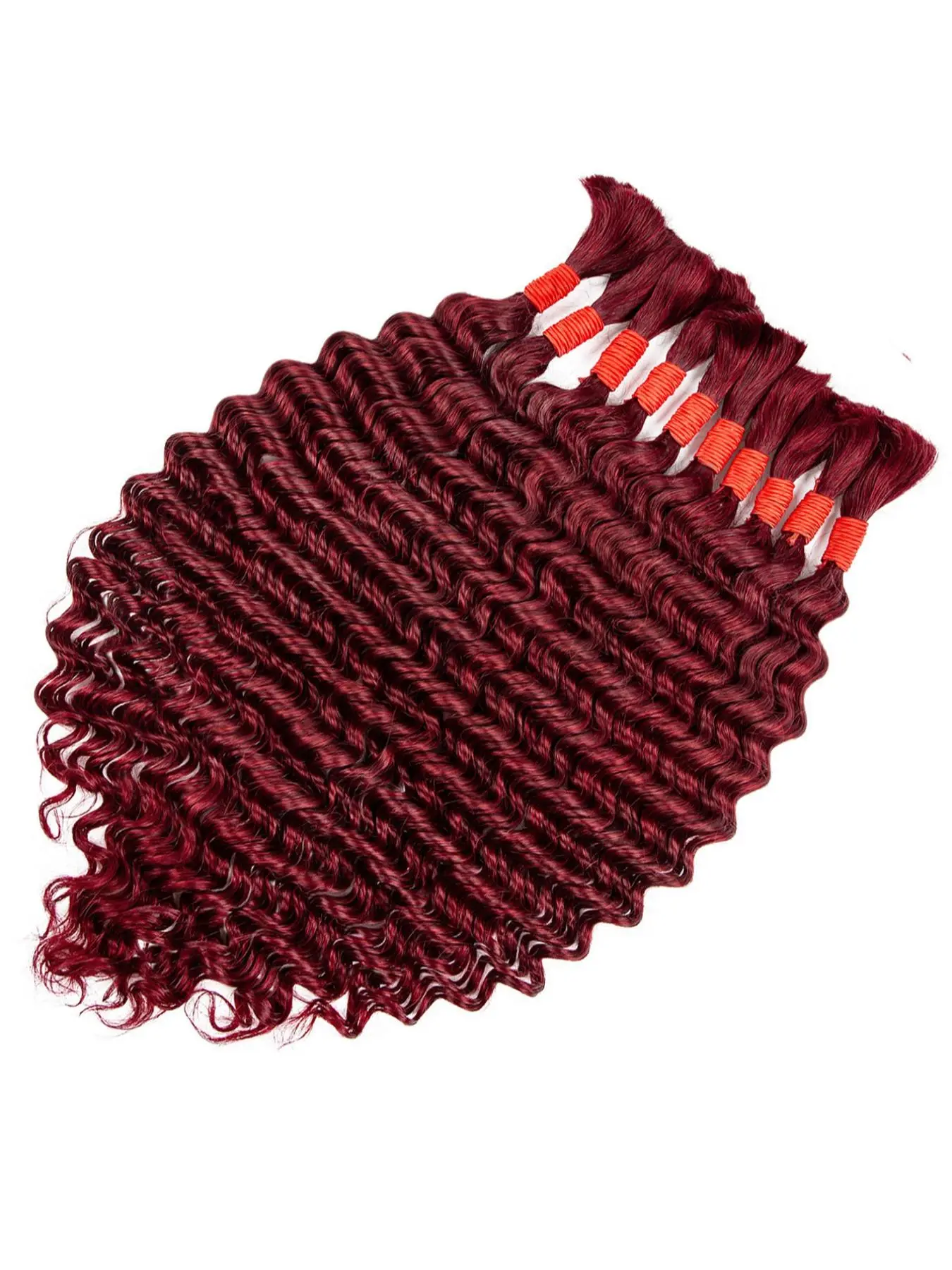 100g Knotless Braiding Hair Extensions for Bohemian Knotless Braids, 2 Bundles Deep Wave Bulk Human Braiding Hair, Unprocessed Brazilian Virgin Human Hair for Braiding, Deep Wavy Hair