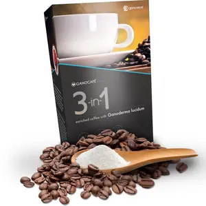 GanoExcel CAFE 3 IN 1 Beverage Coffee with Ganoderma Lucidum - Premium Roasted Coffee & Non-Dairy Creamer - 150 Antioxidants & 200+ Phytonutrients - Quick Easy Delicious Drink