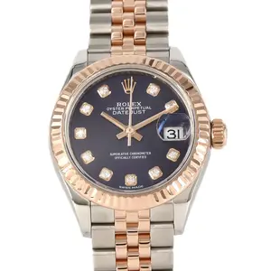 Pre-owned ROLEX Stainless Small Leather Goods Datejust Steel Pink Gold