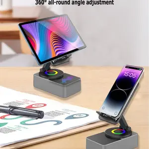 Multifunctional Portable Wireless Speaker Phone Holder, Non-slip Base HD Surround Sound Great for Home and Outdoor, 360 Degree Rotation