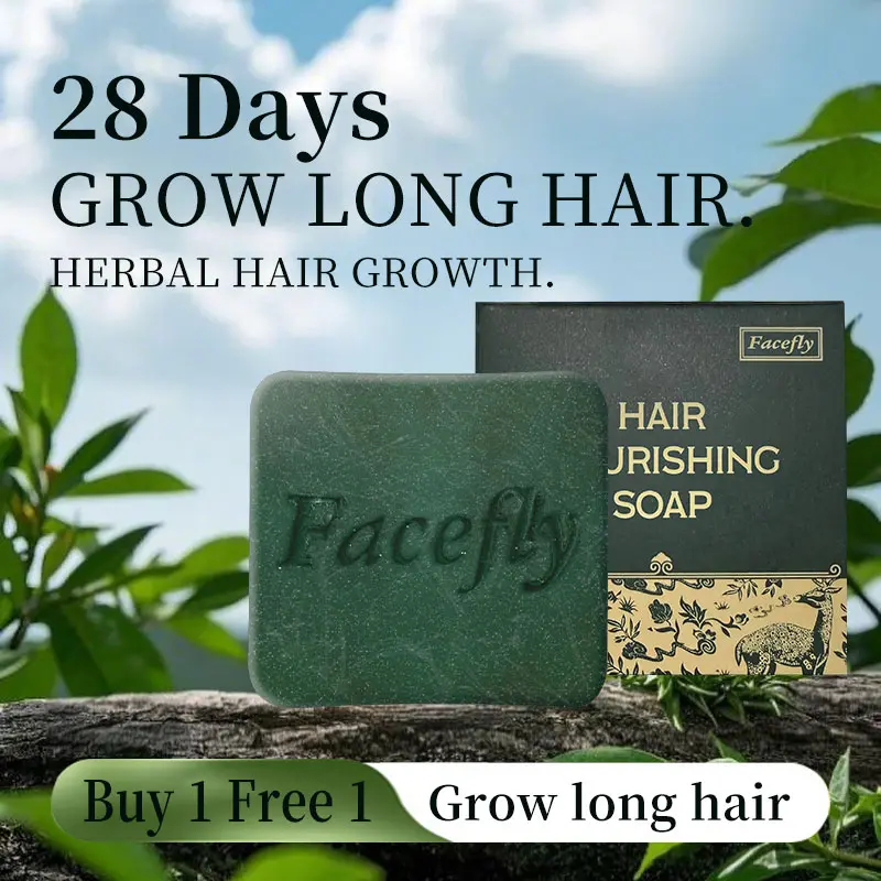 (2BOX)Facefly Anti Hair Loss Shampoo Bar –Sophora Flavescens Root Extract , Ginseng &  Soapberry, Strengthens Roots, Reduces Hair Fall, for Thinning Hair, Sulfate-Free Herbal Hair Growth Soap 180g Haircare Cleansing Conditioner Biotin Hair Conditioner Bar