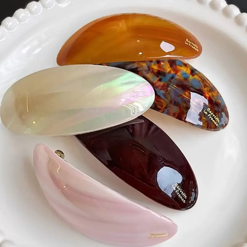 Elegant Oval Shaped Hair Clips, Fashionable Hair Accessories for Women & Girls, Minimalist Headwear Suitable for Thick Hair