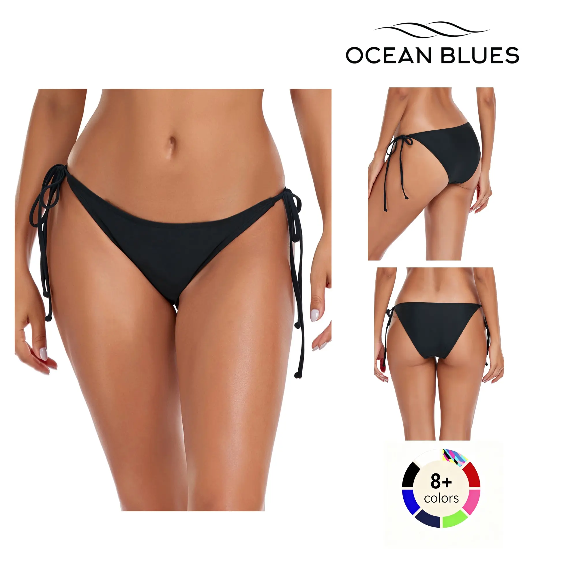 Ocean Blues Women's Triangle Bikini Bottom, Elastic Fabric Moves Easy, Quick Dry, Triangle Cut Adds Flirty Shape, Pairs with Many Tops for Beach Sports & Outdoor Activities