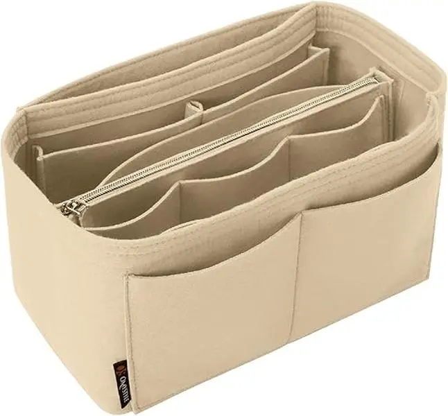 Purse Organizer Insert Felt Tote Bag Organizer with 13 Compartments 5 Sizes Handbag Dividers for Longchamp Neverful Speedy Compatible