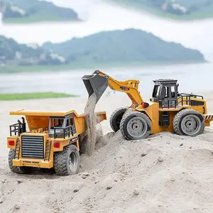 Large Remote Control Construction Vehicles (1:16 Excavator, 1:16 Bulldozer, 1:18 Loader, 1:18 dump truck). Educational toy gifts for boys and girls. birthday gift fast rc
