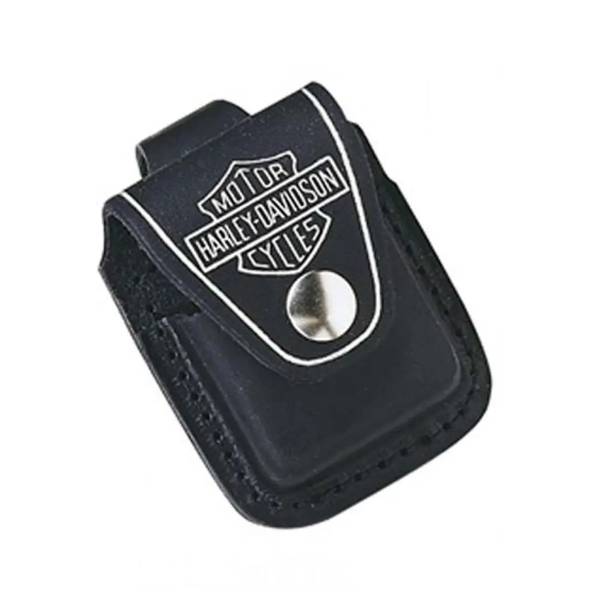 Black 2019 Harley Davidson Genuine Leather Lighter Pouch for Adults, Men's Home Supplies Accessory, Casual Lighter Accessories with Secure Fit, Wide Loop That Fits Belts Up to 2" Wide