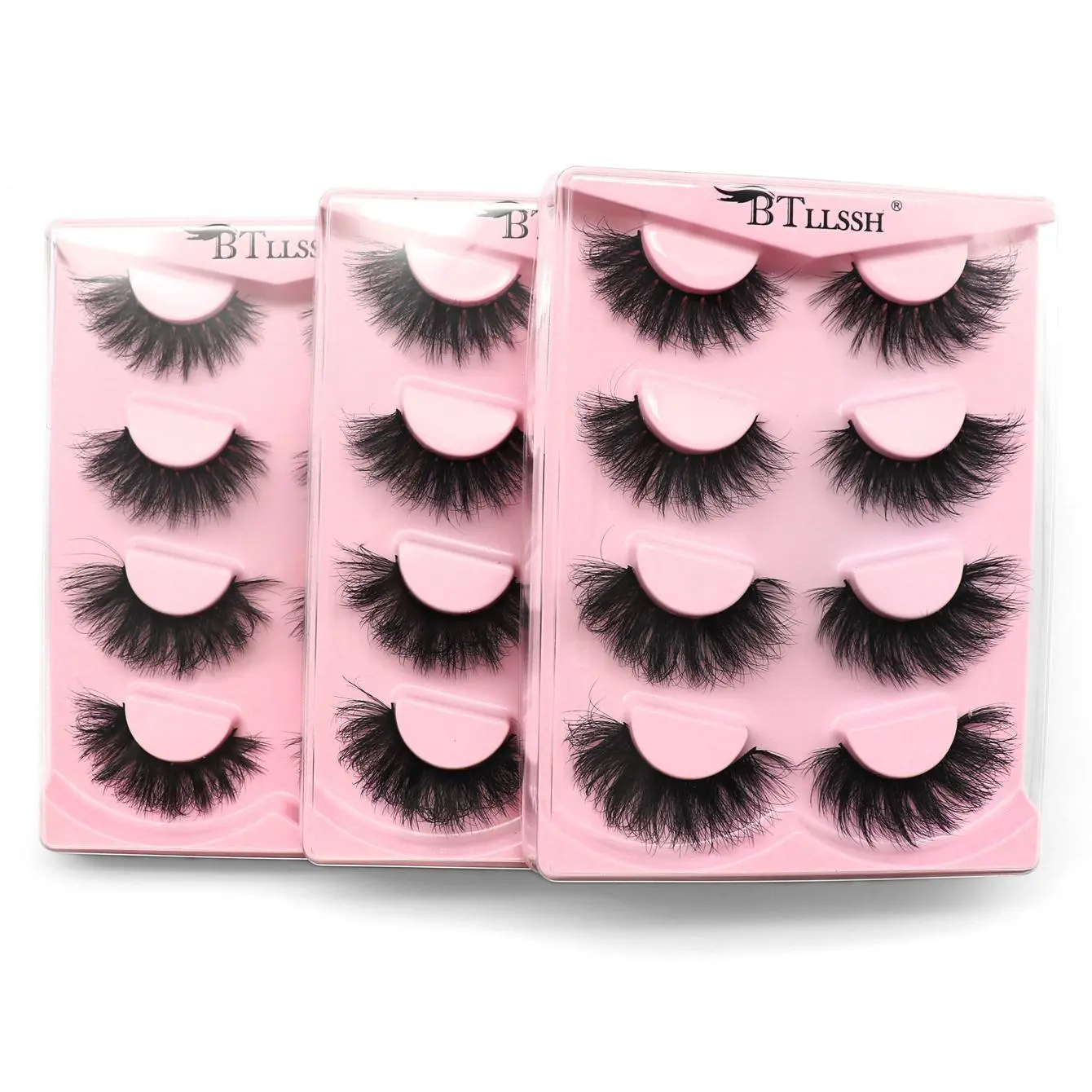 2 Styles Fluffy False Eyelashes, 12 Pairs Natural Curling Eye Makeup Strip Lashes of 2 Styles, Volumized False Eyelashes, Volume Lashes, False Lash Extension for Women and Girls Eye Makeup Enhancement