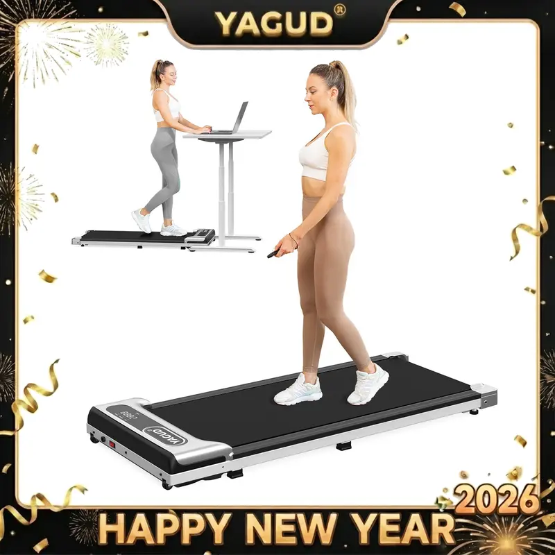 YAGUD Walking Pad with Remote Control, LED Display,  2 in 1 Under Desk Treadmill for Small Spaces,Portable for Home/Office