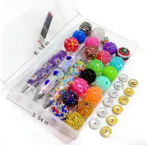 DIY 20mm Rhinestone Beaded Pen Making Kit, Crystal Beads Tools Set for Customized Gifts with Sparkly Look, Bling Craft Gift for Her