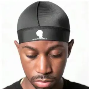 Royalty Headwear Silky Wave Cap for 360, 540 & 720 Waves, Soft Breathable Durag Skull Cap Beanie for Men