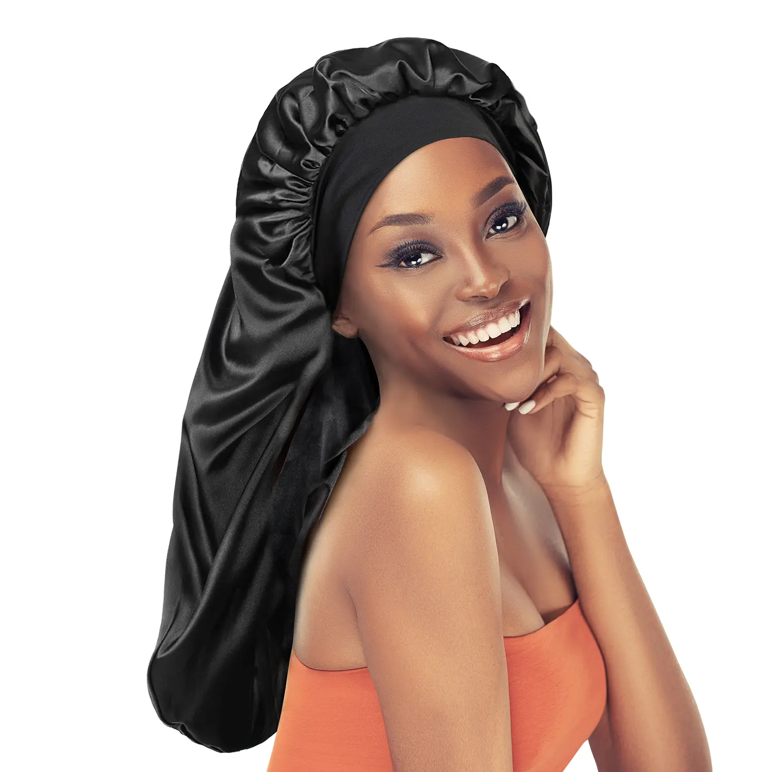 Studio Limited Women's Extended Silky Hair Bonnet, Fashion Sleep Cap for Long Braids, Moisture Lock & Frizz Control, Hair Cap, Afro Bonnet Headbands