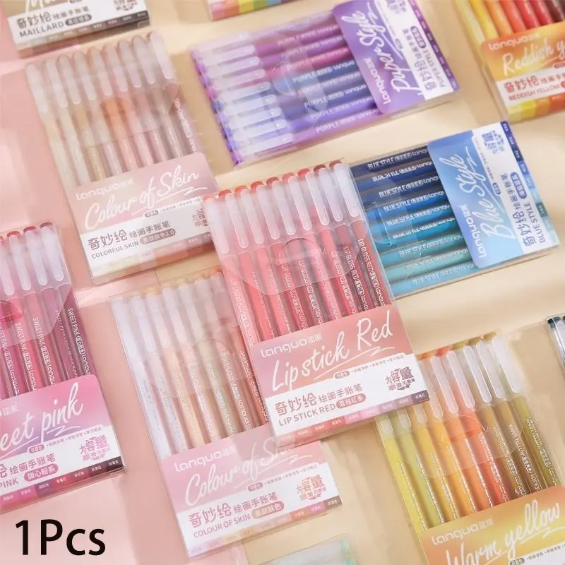 9-Color Neutral Pen Set, Ideal for Journaling and Drawing, Drawing Supplies, Fine Tip Fineliner Pens with Highlighter, Easy Note-Taking, Planner Stationery, 0.6mm Colored Ink