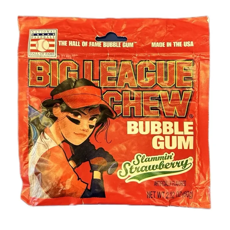 Big League Bubble Gum Slammin Strawberry - Snack - Strawberry Flavor Sweet Fruity Sweet Fruity Candy Bonbon